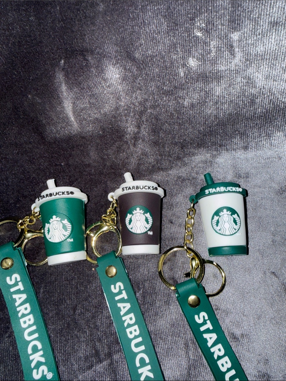 3 For  18. Starbucks Keychain Set in Green , White and Brown